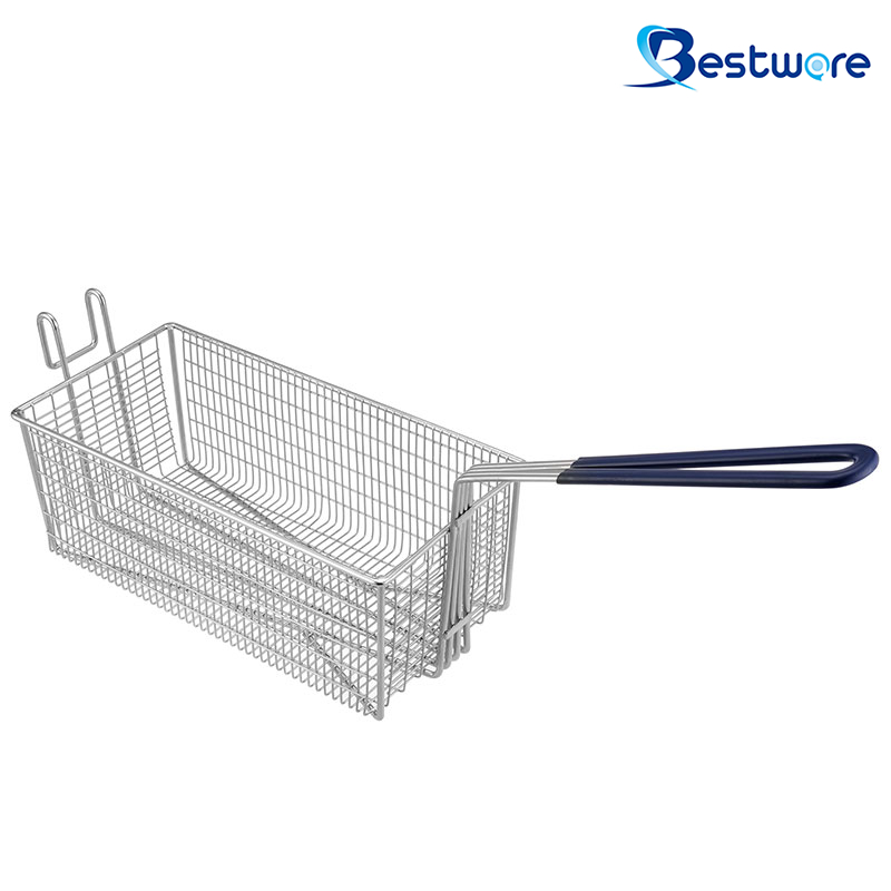 Fry Basket with Rubberized Handle - 336×165×125mm