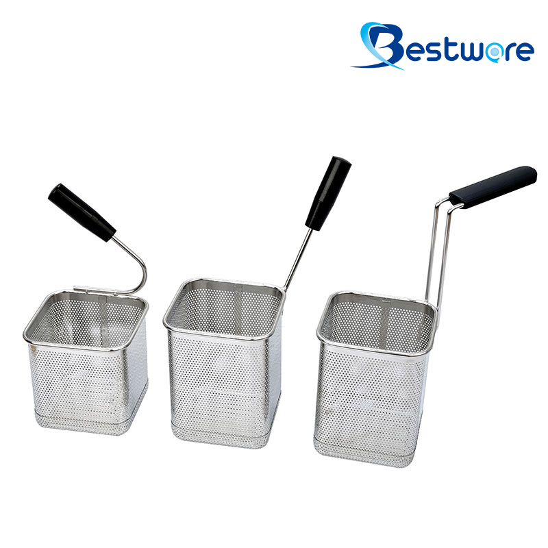 Single Handle SS Pasta Basket (Square)