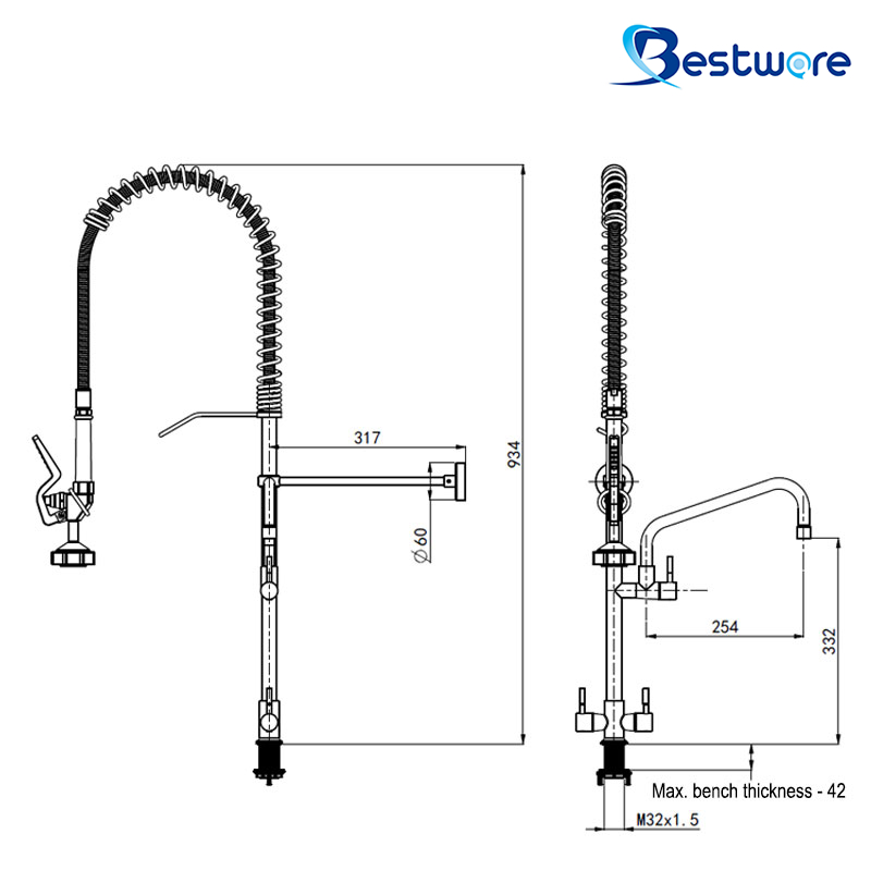 DAISY Economy - Hob Mount Pre-rinse Faucet