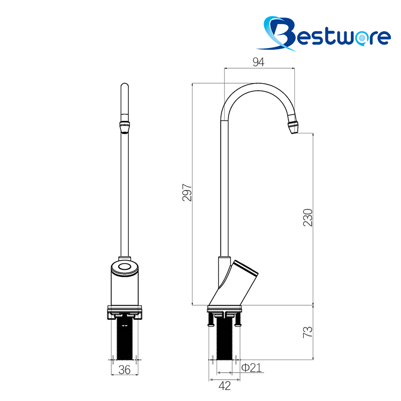 Sensor Bottle Filler Tap / Glass Filling Faucet - Mains Operated